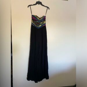 Anthropologie Hutch Black Striped Corset Sleeveless Wide Leg Jumpsuit 2